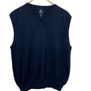 Pebble Beach Navy Cotton Knit Vest Size L New With Tag